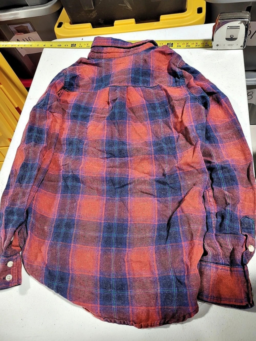 Mossimo Supply Co. Plaid Button Down Red & Blue Medium - Picture 2 of 3